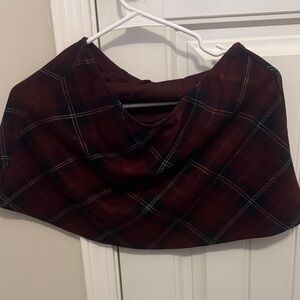 Plaid Burgundy Skirt